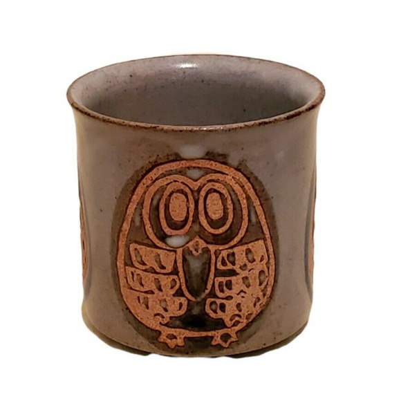 Kelvins Other - Vintage Kelvin's Owl Mug Coffee Tea Drink Gray Ceramic Pottery Stoneware Japan